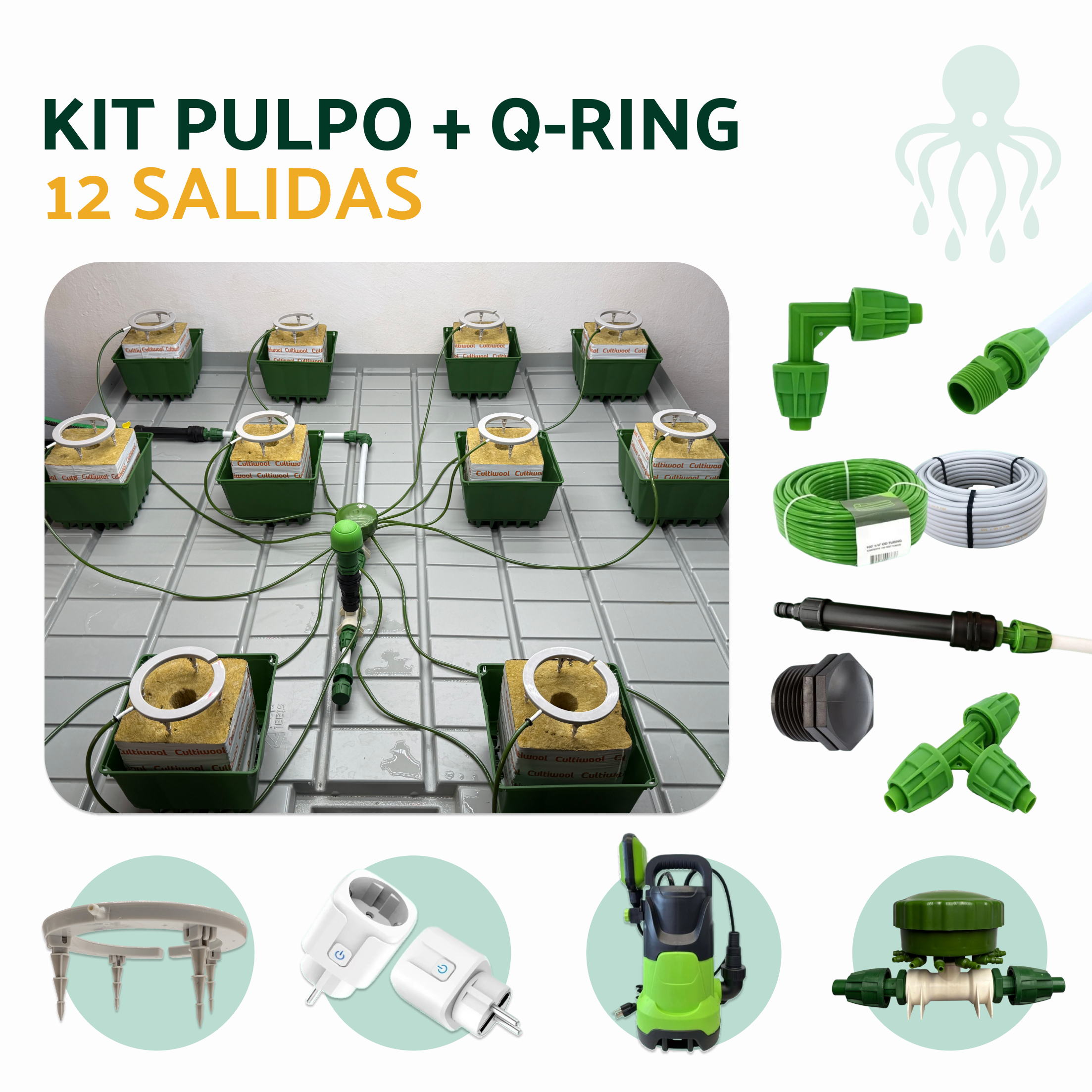 kit riego pulpo qring