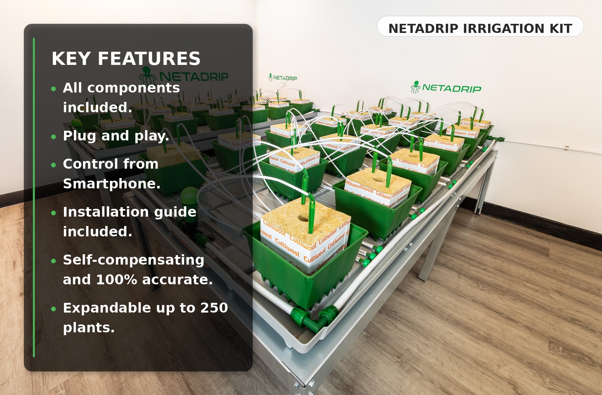 KIT DE RIEGO NETADRIP HYDRA - 25 A 300 PLANTAS